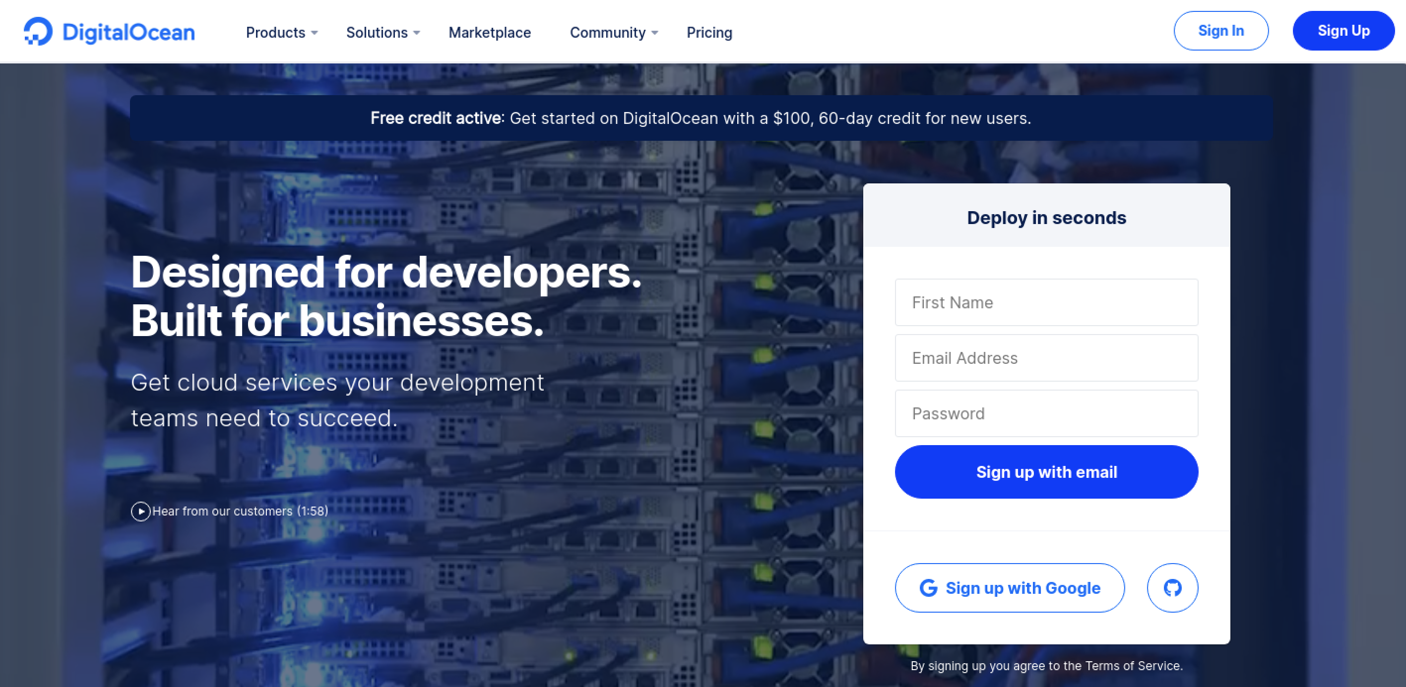 DigitalOcean account setup