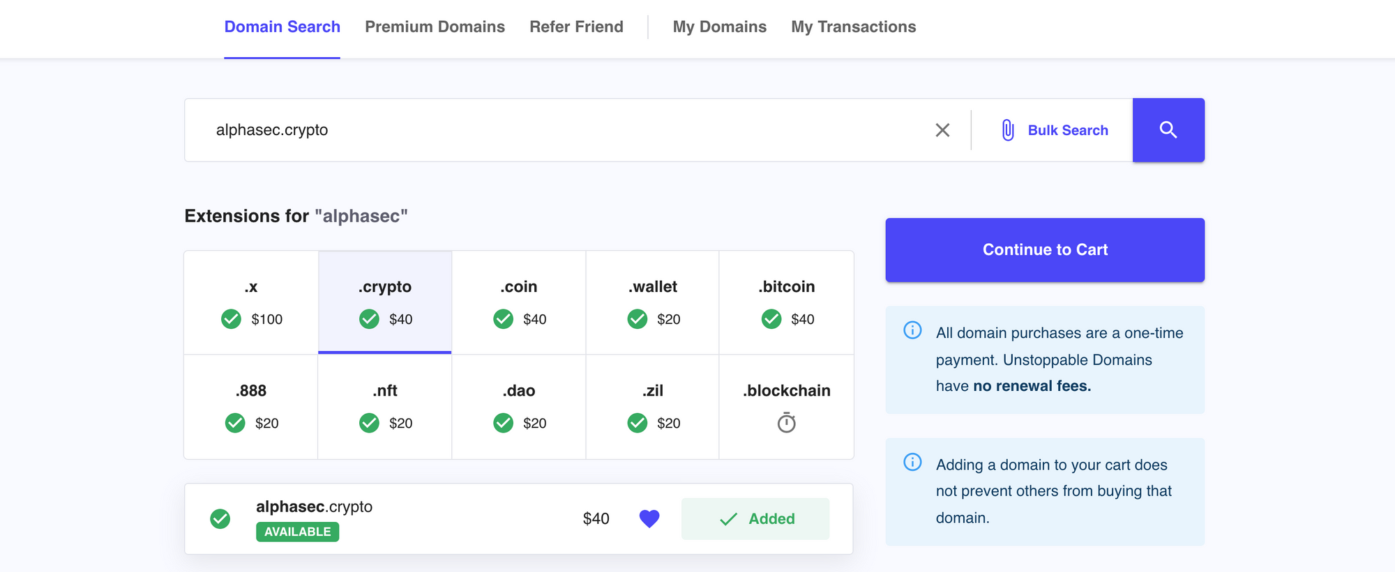 Domain search