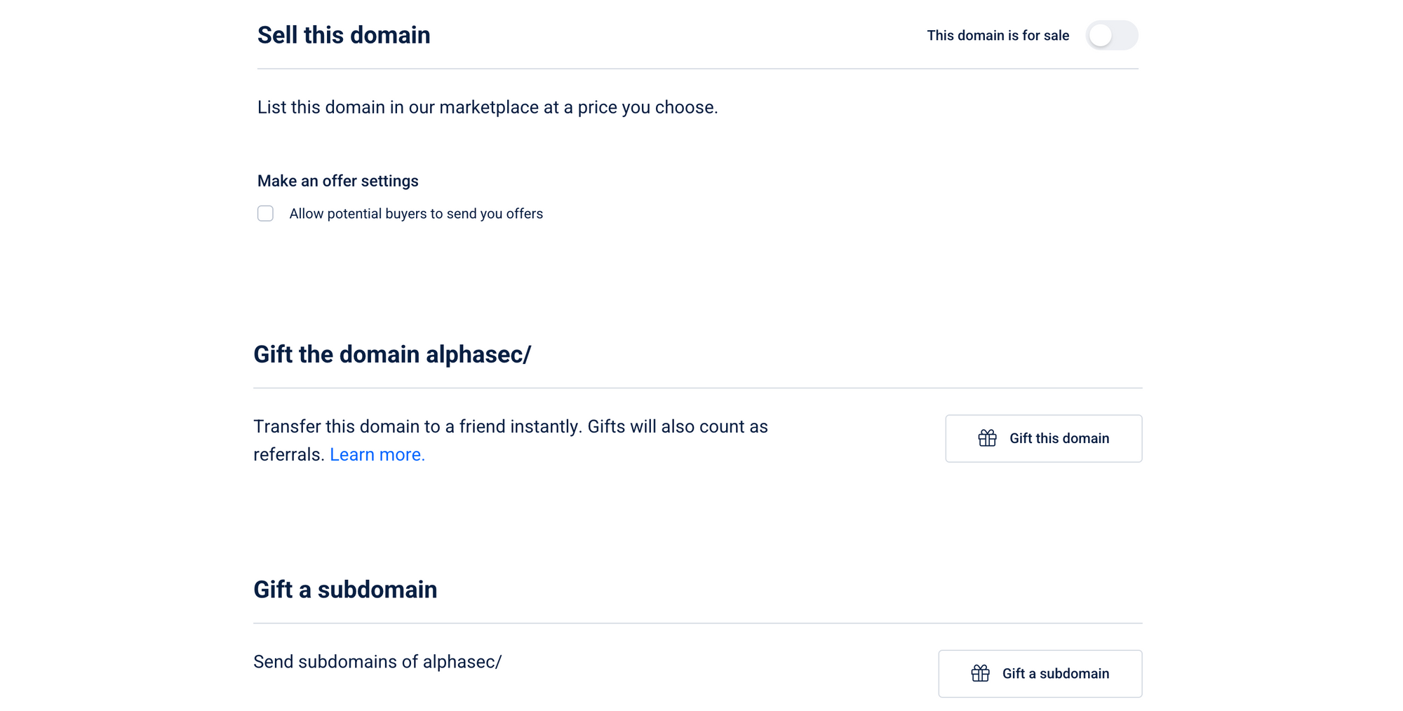 Namebase domain management