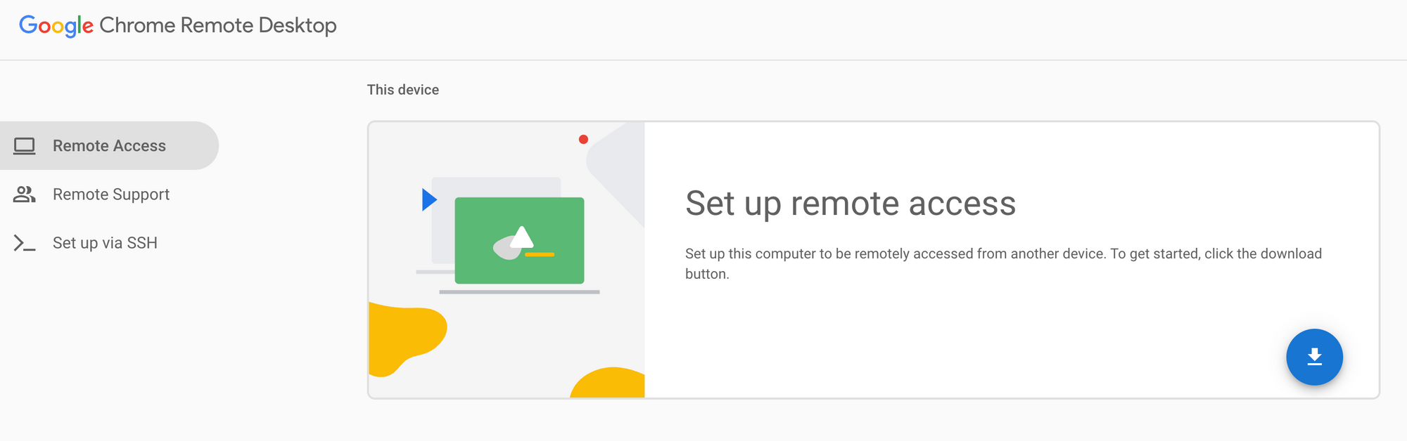 Set up Chrome Remote Desktop