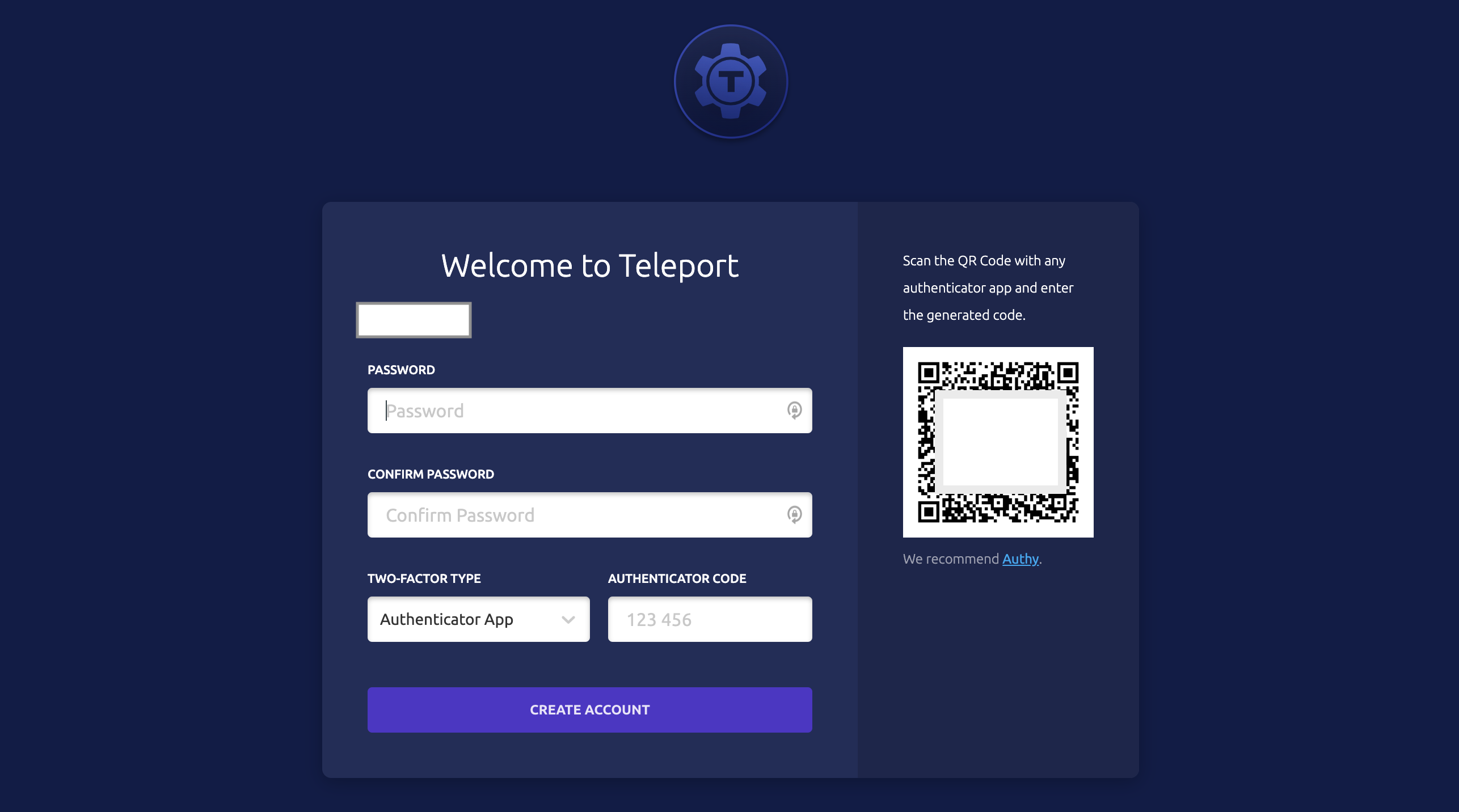 Teleport user setup