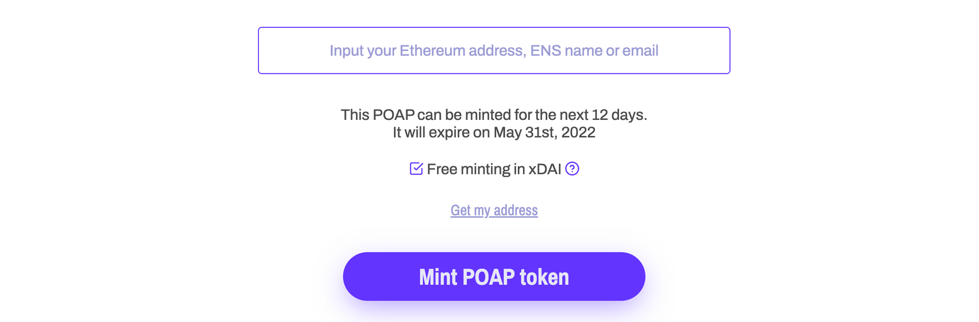 Mint POAP token using unique mint links