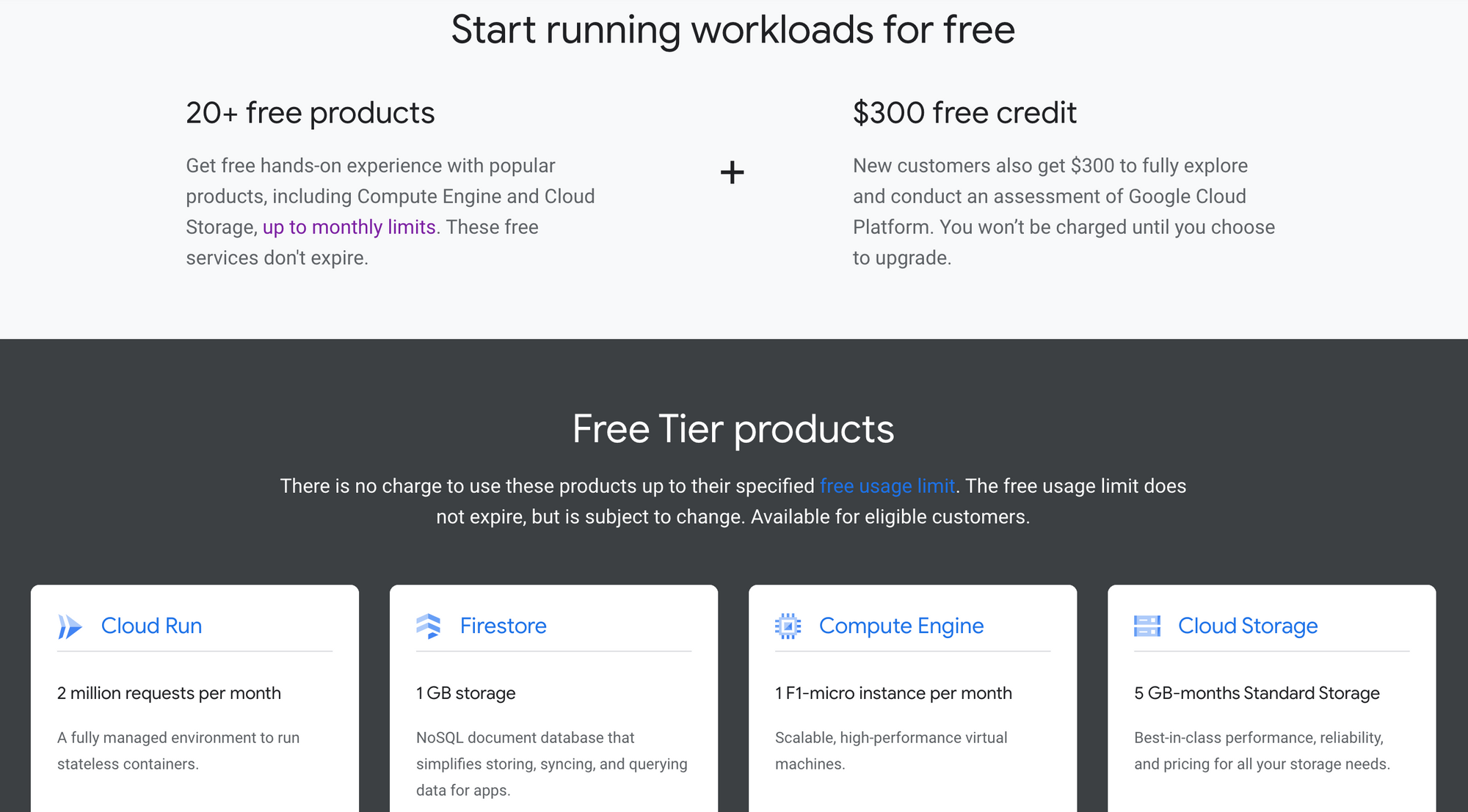 Google Cloud free trial/tier