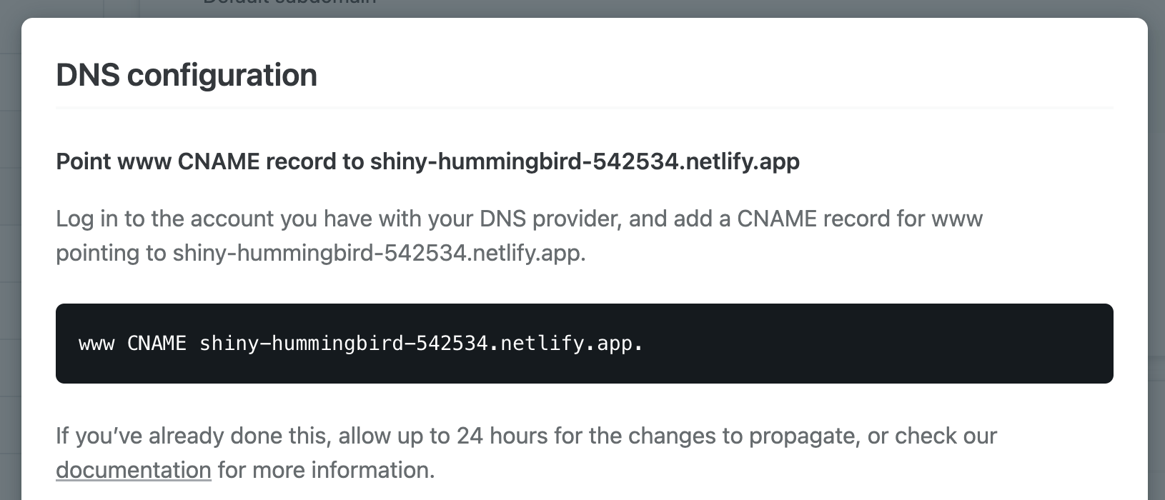 DNS configuration for custom domain