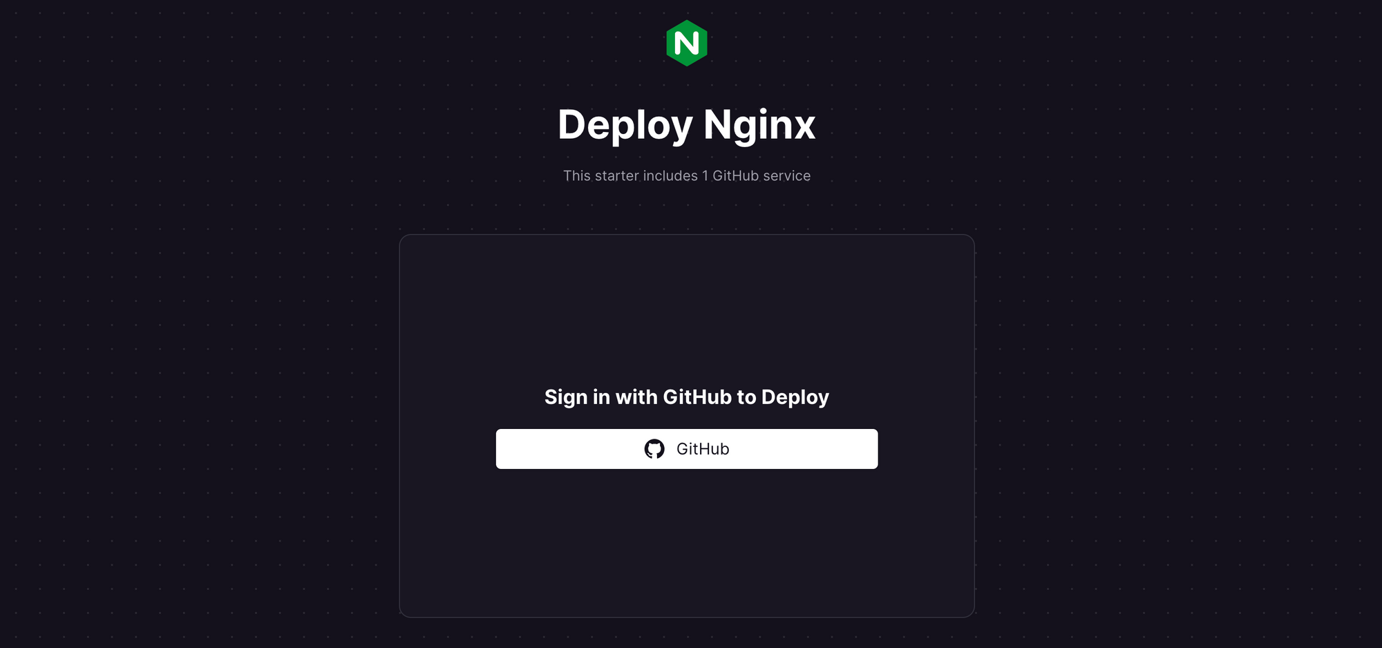NGINX one-click starter on Railway