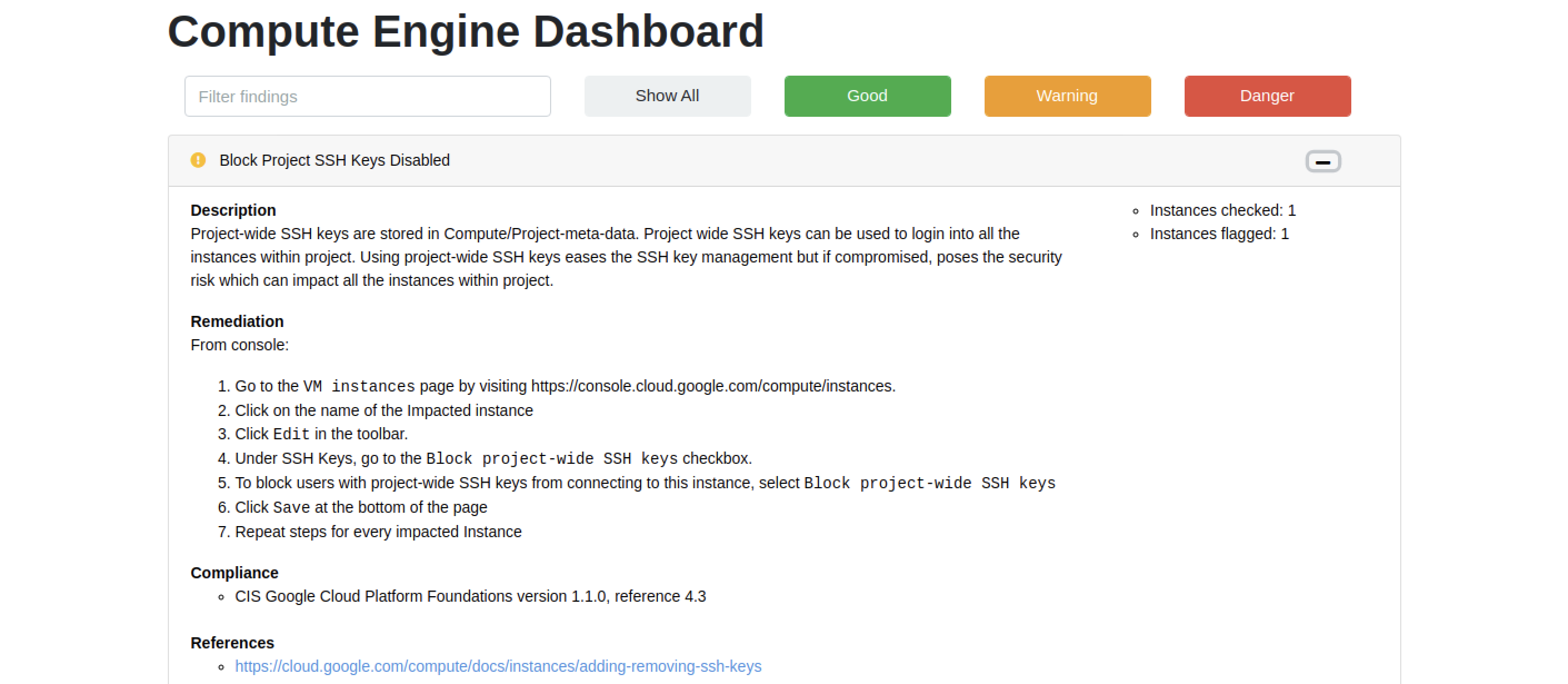 Scout Suite finding for Compute Engine