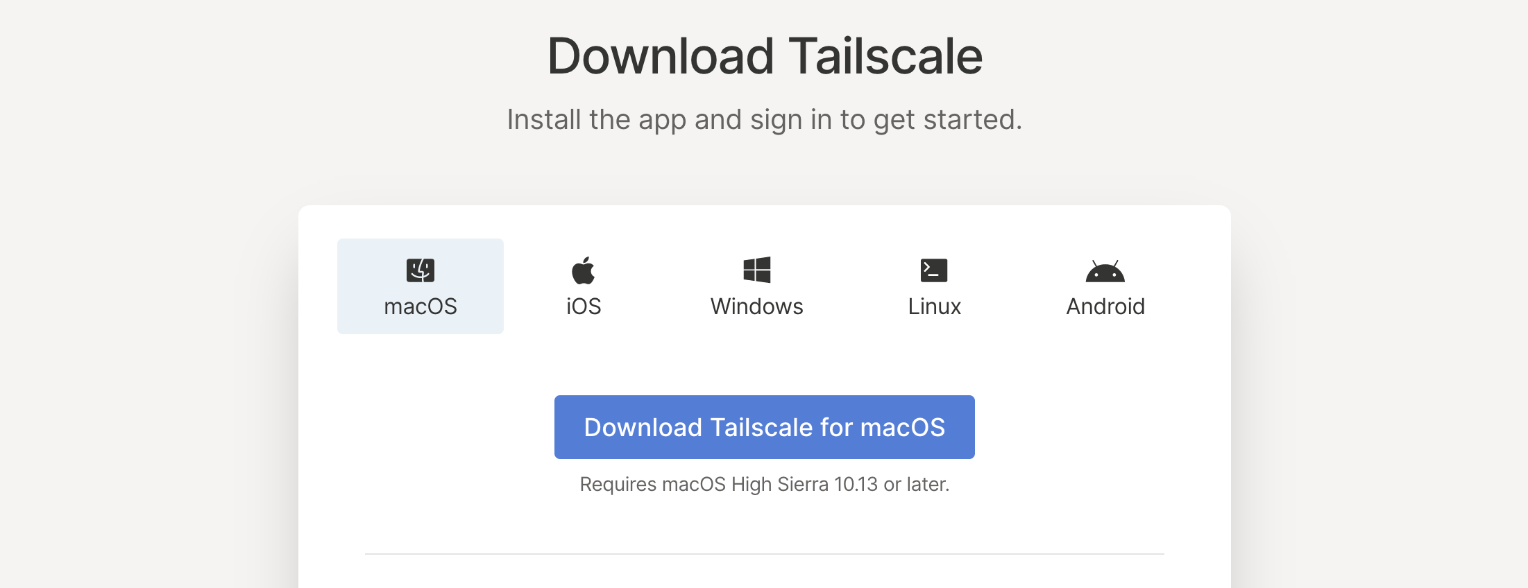 Download Tailscale app for macOS