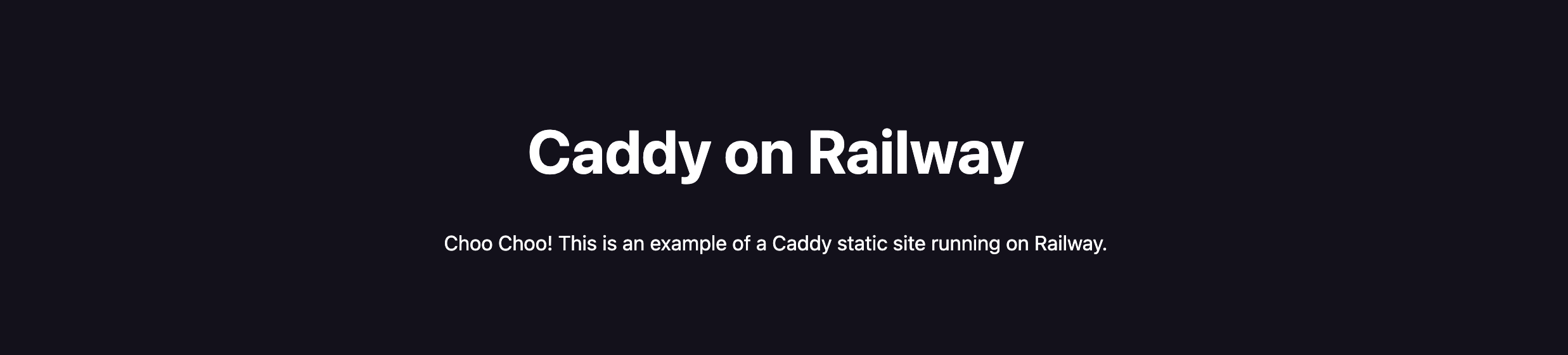 Caddy static website deployed on Railway