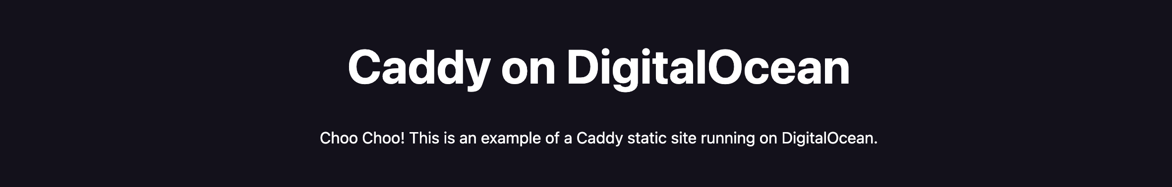 Caddy static website deployed on DigitalOcean