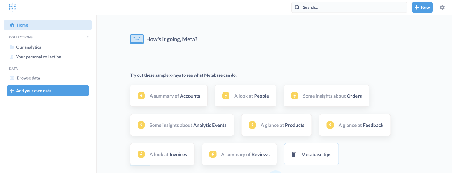 Metabase dashboard