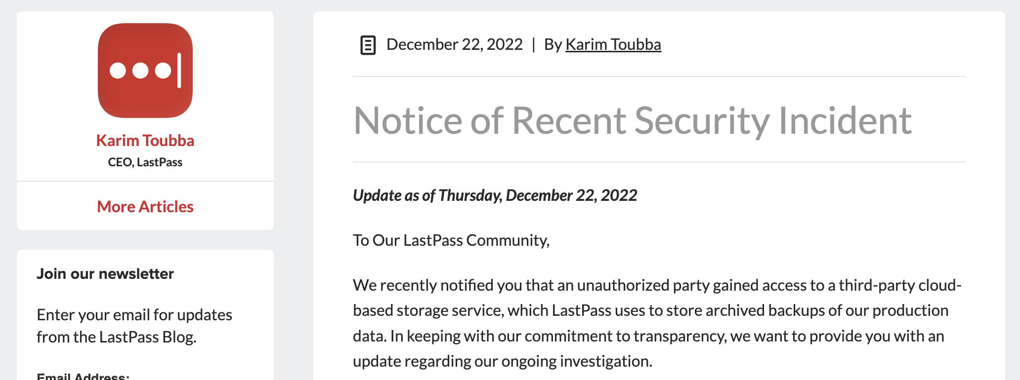 LastPass security incident