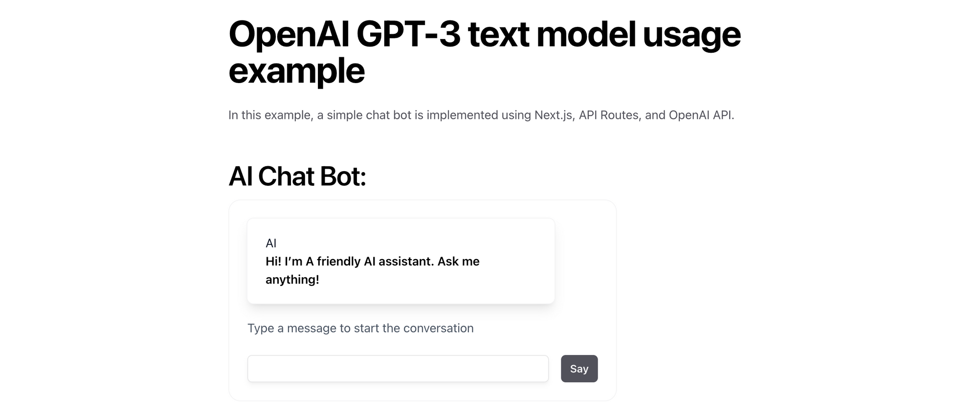 Your own OpenAI GPT-3 chatbot