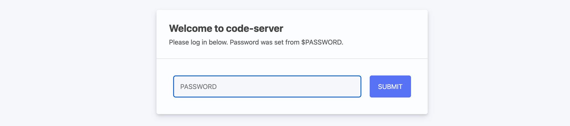 Code-server login