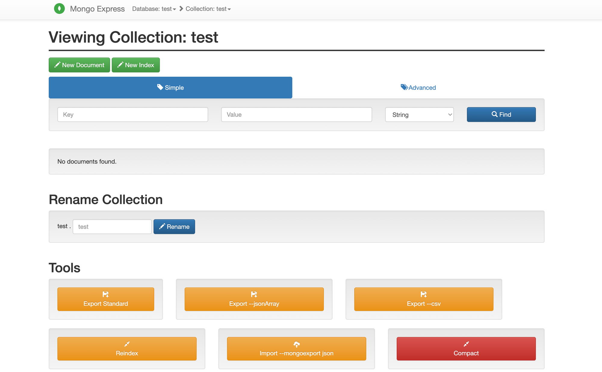 Mongo Express Simple Query Example