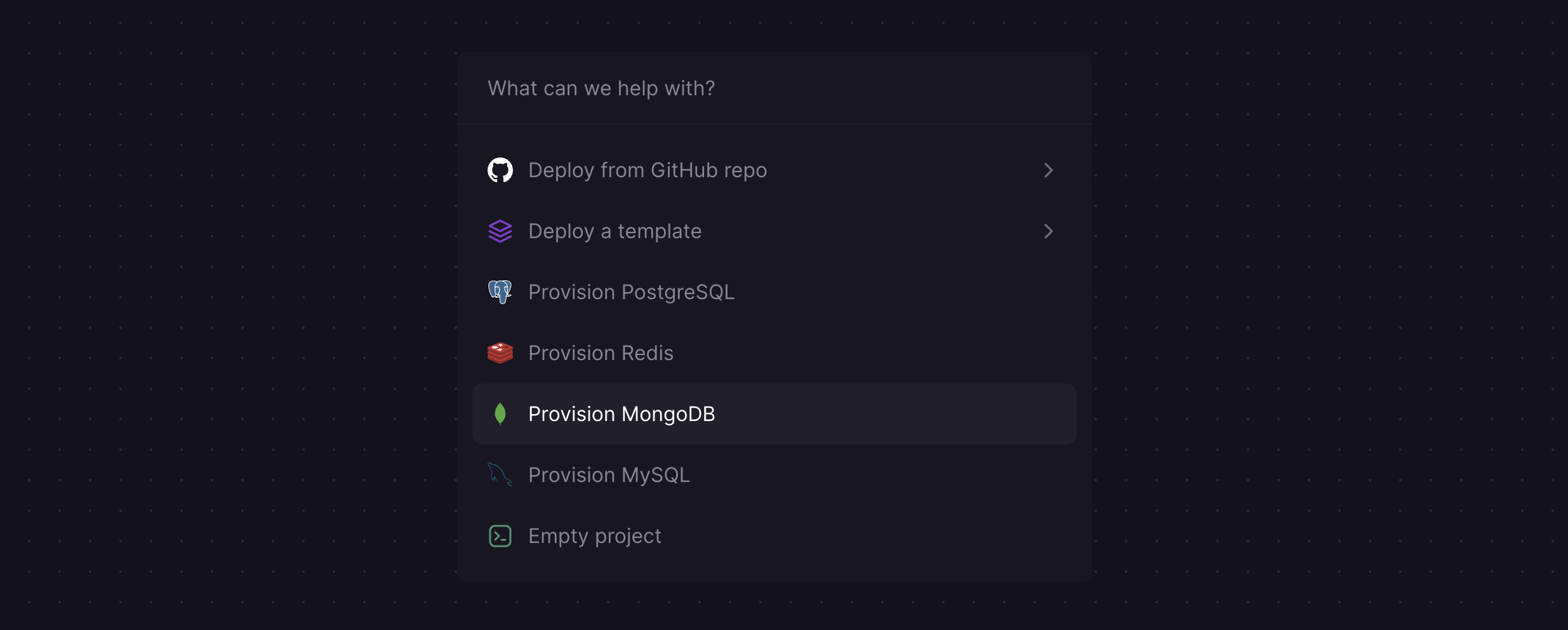 Provision MongoDB instance on Railway