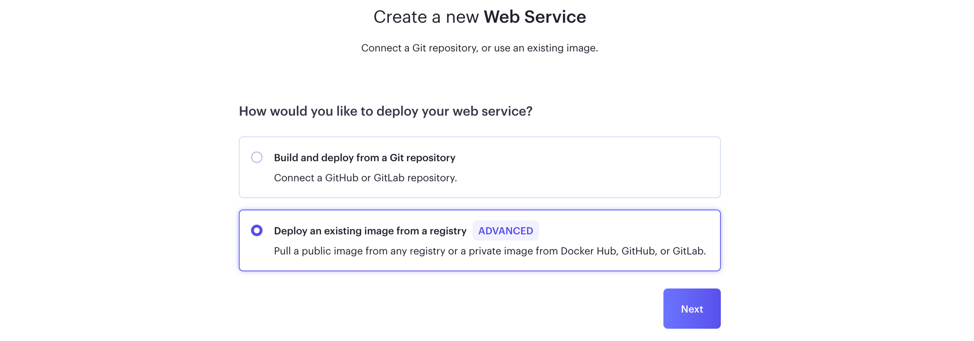 Deploy an existing docker image