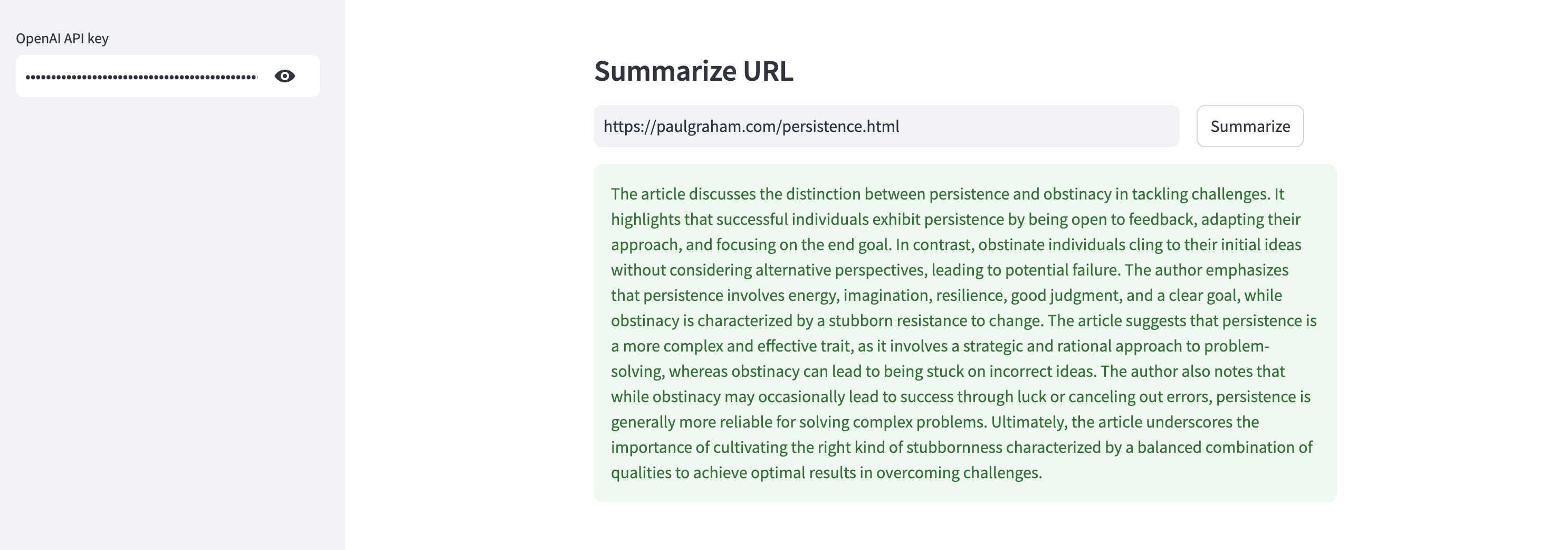 Summarize URLs using LlamaIndex and OpenAI